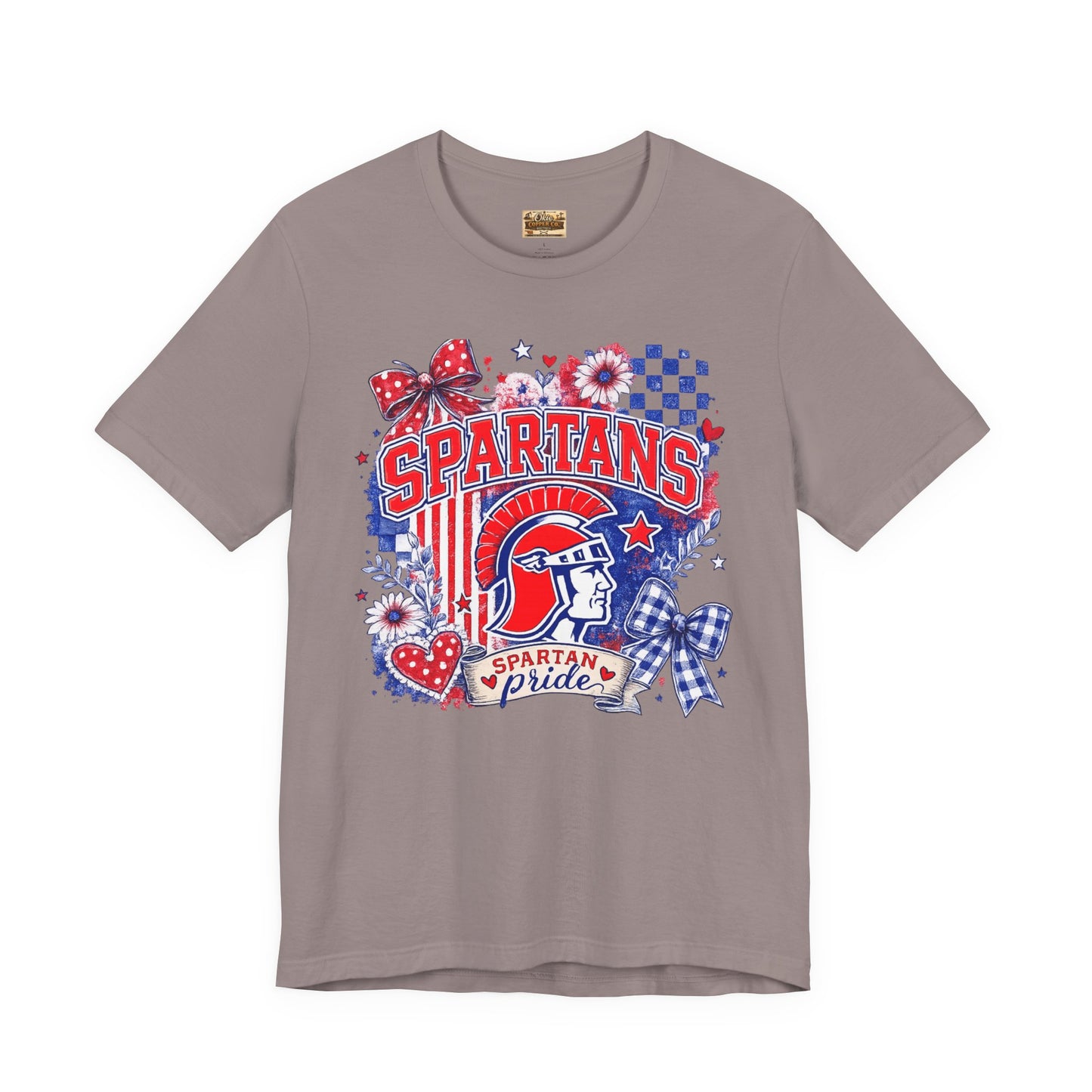Spartans Pride Graphic Tee — Red, White & Blue School Spirit T-Shirt
