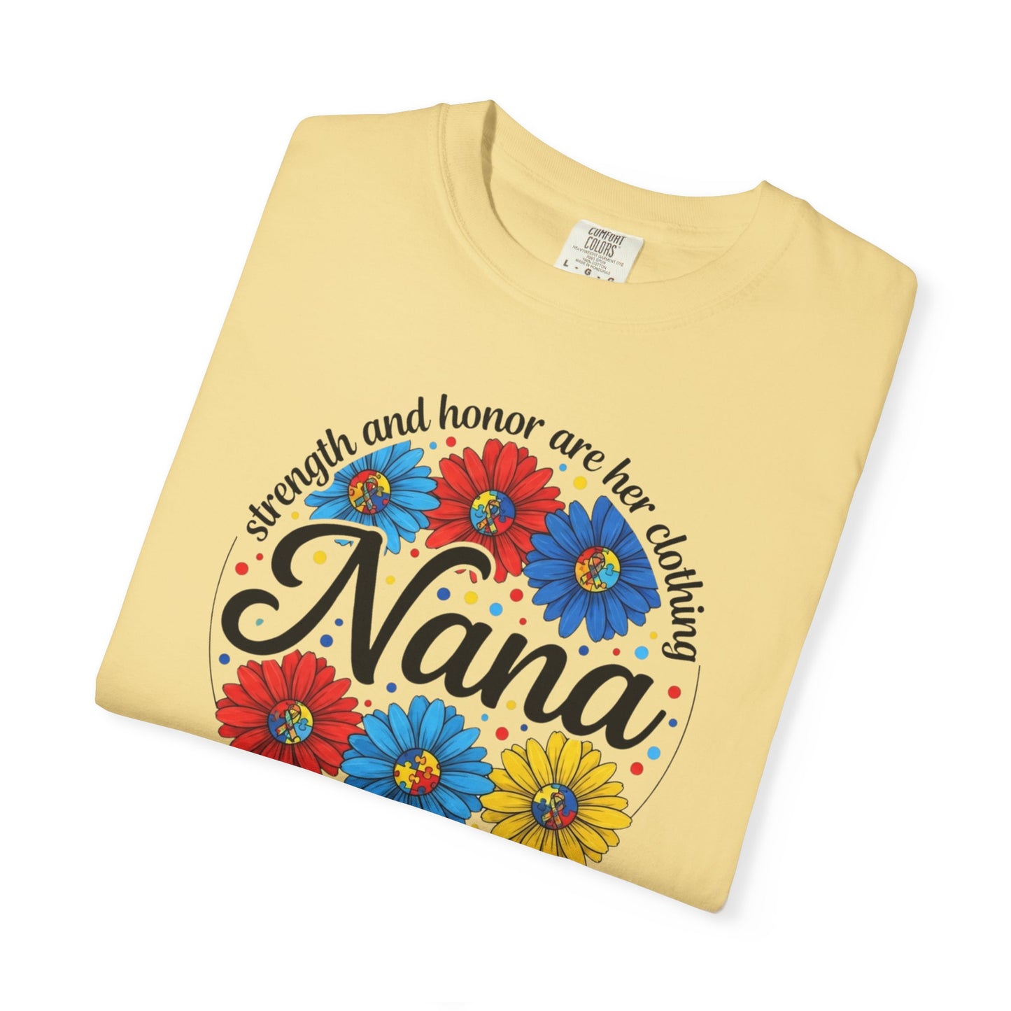 Nana Floral Proverbs T-Shirt — “Strength and Honor” Grandma Gift