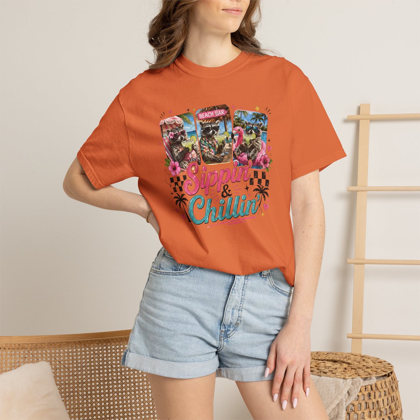 Sippin' & Chillin' T-Shirt — Retro Tropical Drink Graphic Tee