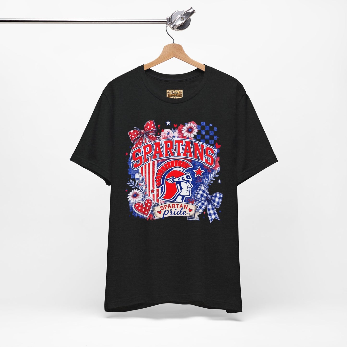 Spartans Pride Graphic Tee — Red, White & Blue School Spirit T-Shirt