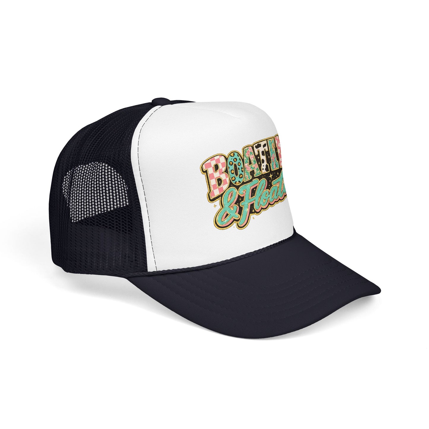 Boatin' & Floatin' Trucker Hat — Retro Floral Pool/Beach Foam Cap