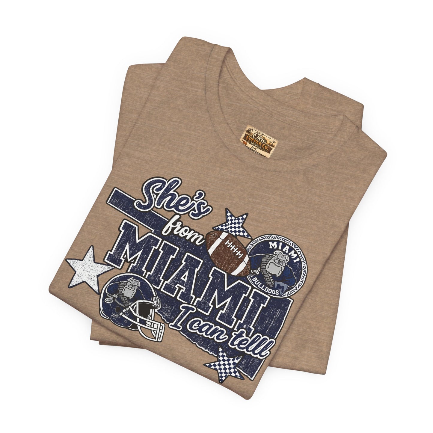 She's From Miami Graphic Tee — Retro Football Fan Shirt