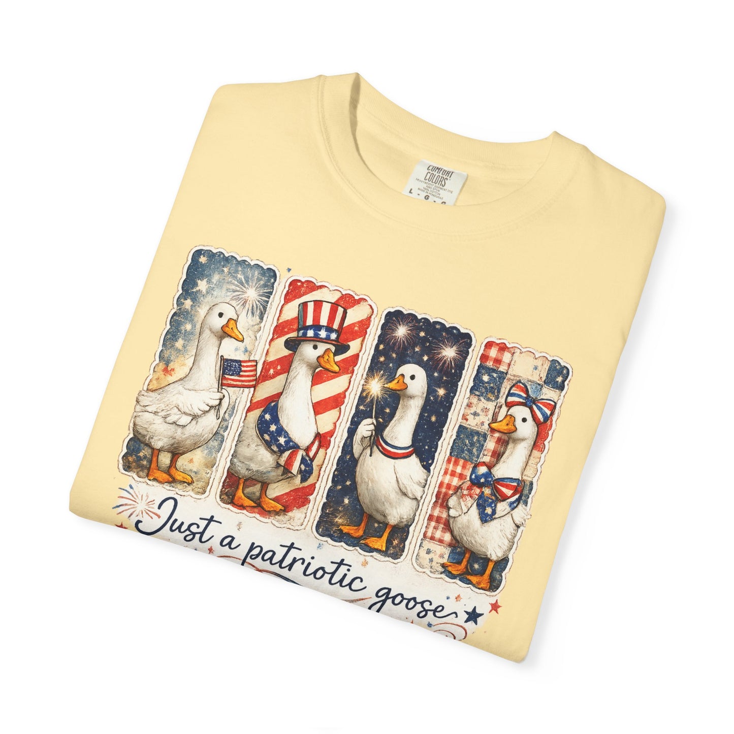 Patriotic Goose T-Shirt — "Just a patriotic goose" Americana Tee