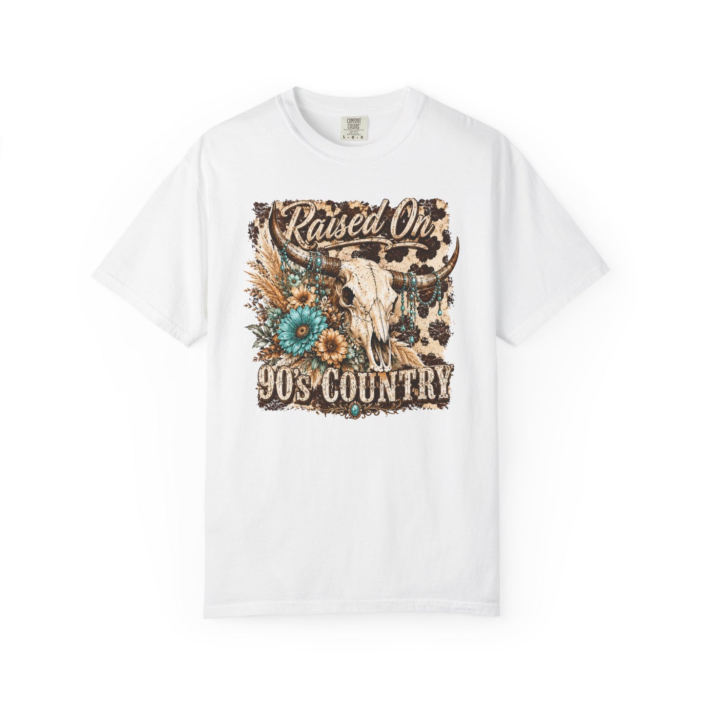 Raised On 90s Country T-Shirt — Vintage Cow Skull Western Tee