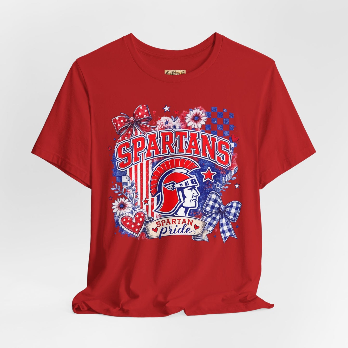 Spartans Pride Graphic Tee — Red, White & Blue School Spirit T-Shirt