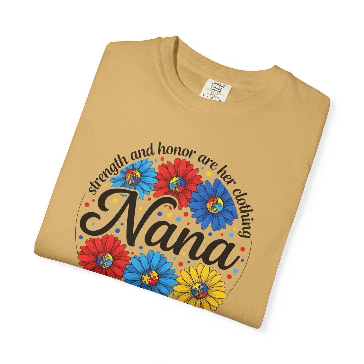 Nana Floral Proverbs T-Shirt — “Strength and Honor” Grandma Gift