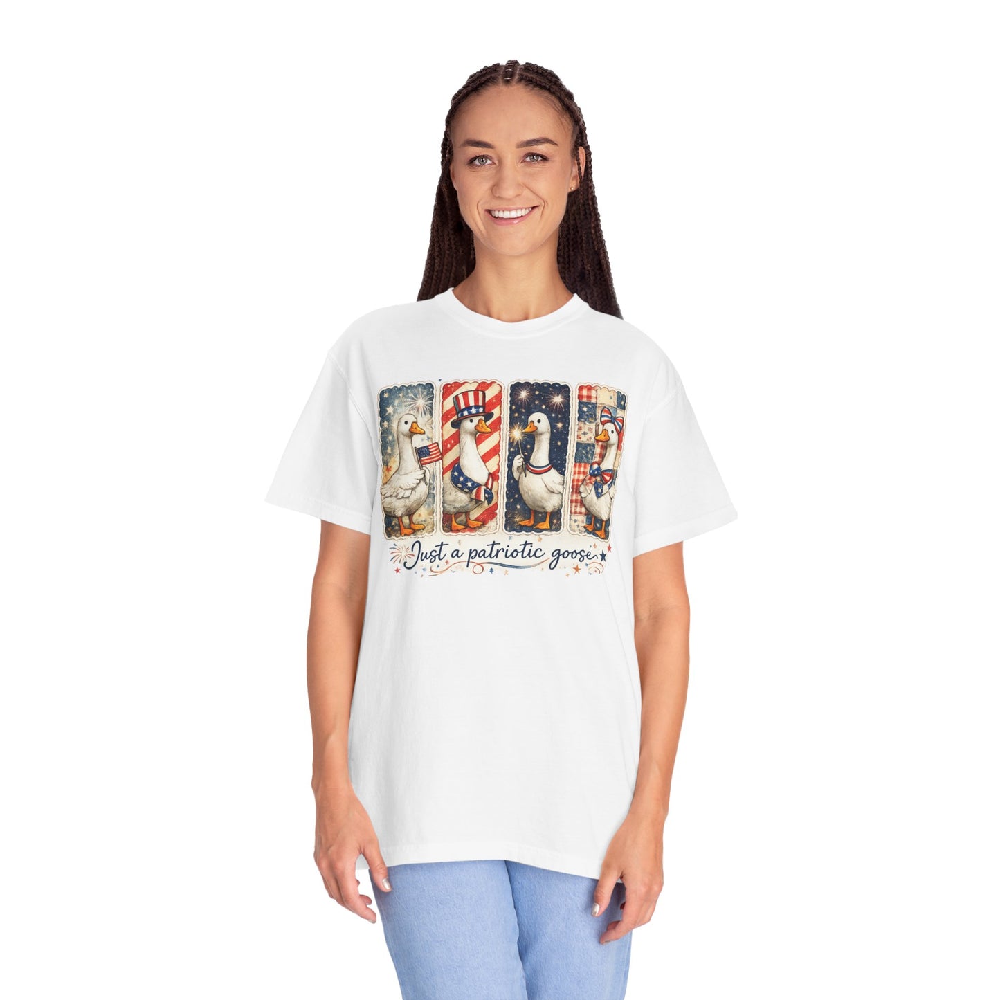 Patriotic Goose T-Shirt — "Just a patriotic goose" Americana Tee