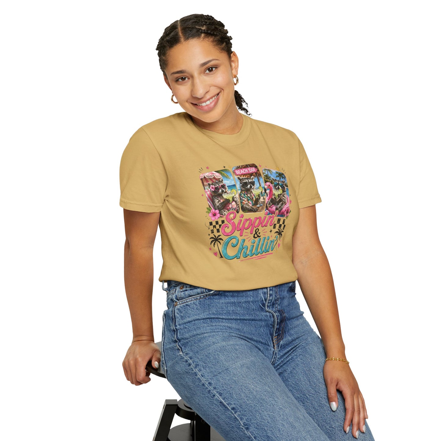 Sippin' & Chillin' T-Shirt — Retro Tropical Drink Graphic Tee