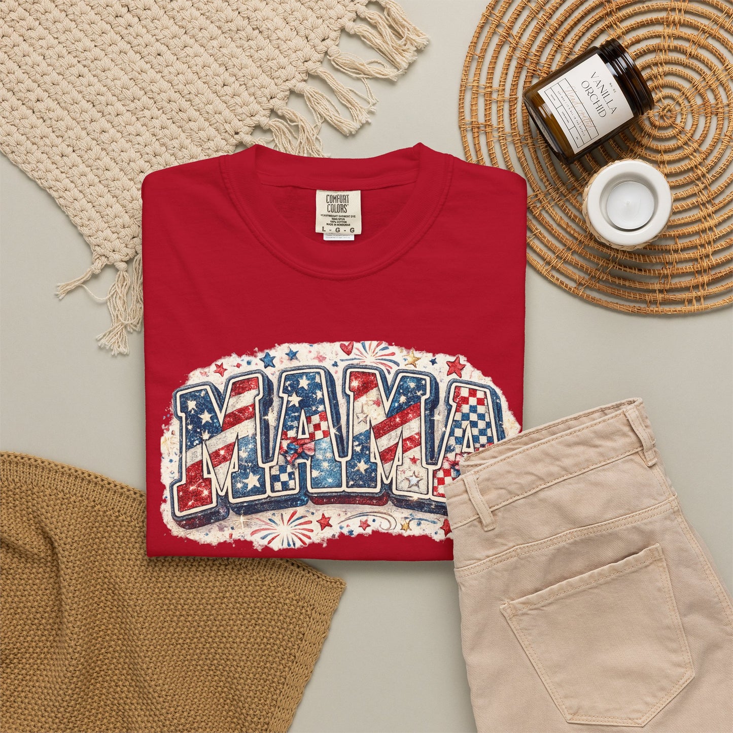 Mama Patriotic T-Shirt — Red White Blue Americana Graphic Tee
