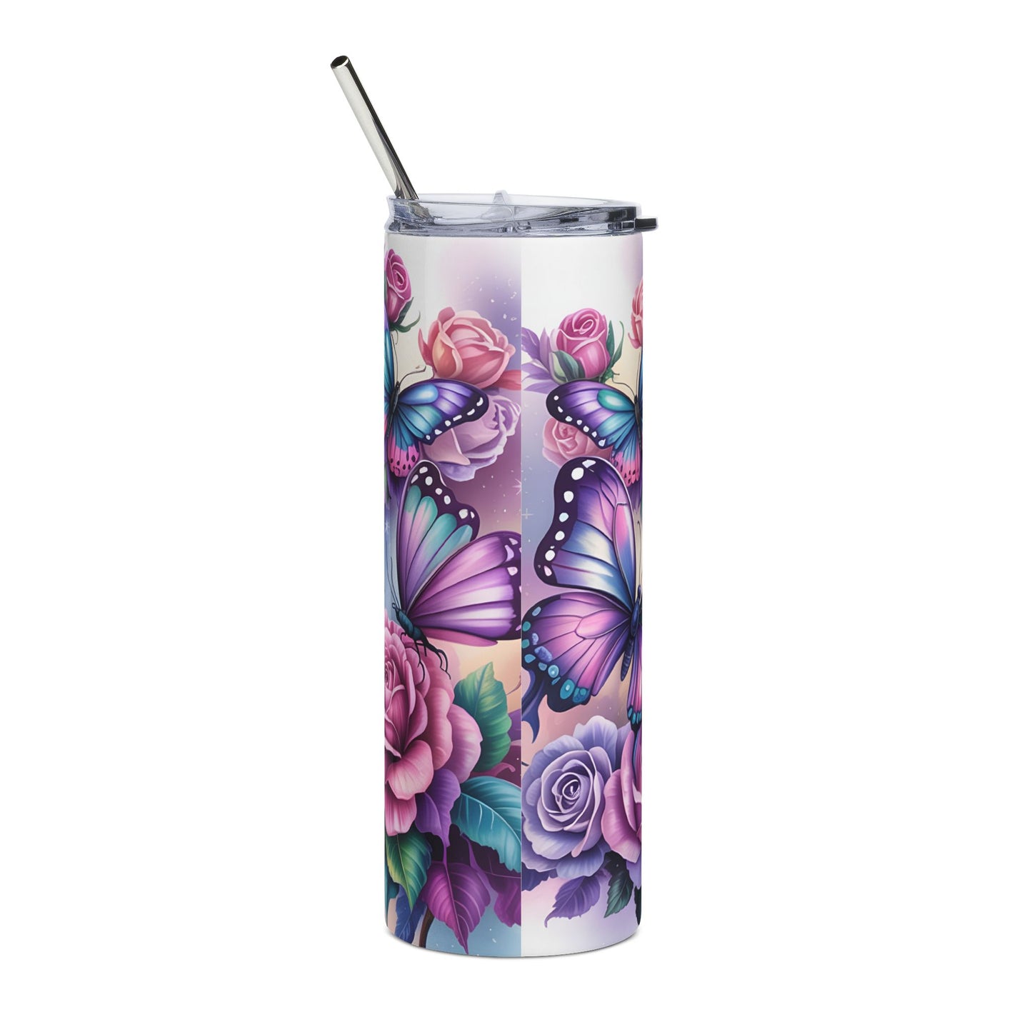 20oz Inspirational Stainless Steel Tumbler — "God Says You Are" Floral Butterfly Design