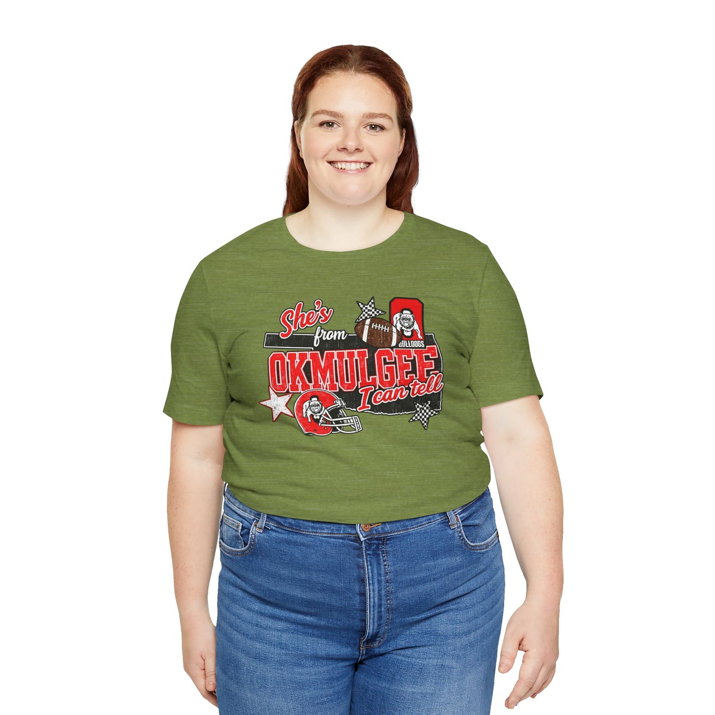 Okmulgee Cardinals Football Tee — She’s From Okmulgee Design