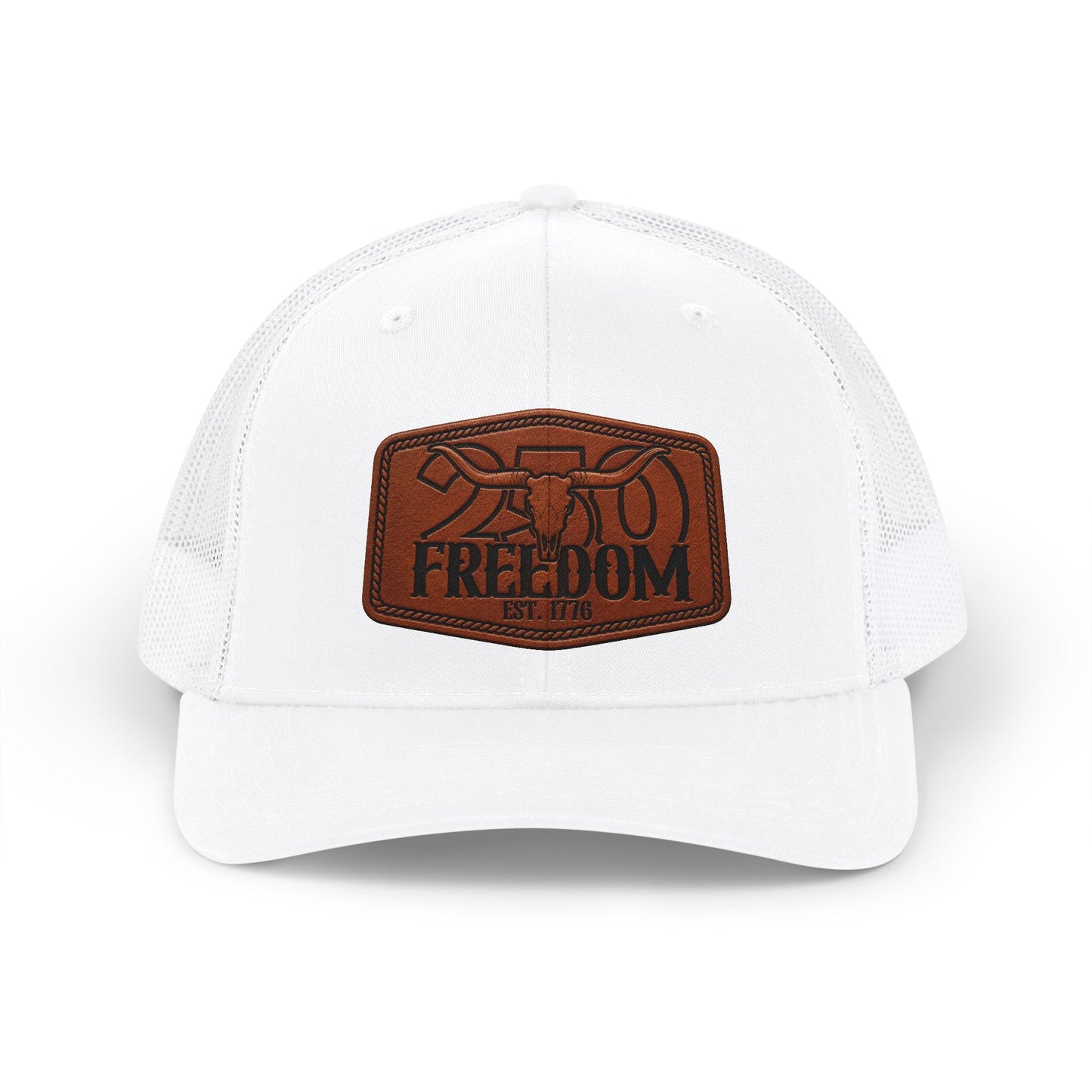 Freedom Leather Patch Snapback Trucker Hat
