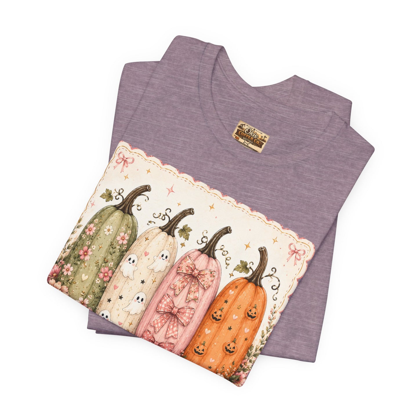 Vintage Floral Pumpkin Tee — Autumn Harvest Graphic T-Shirt