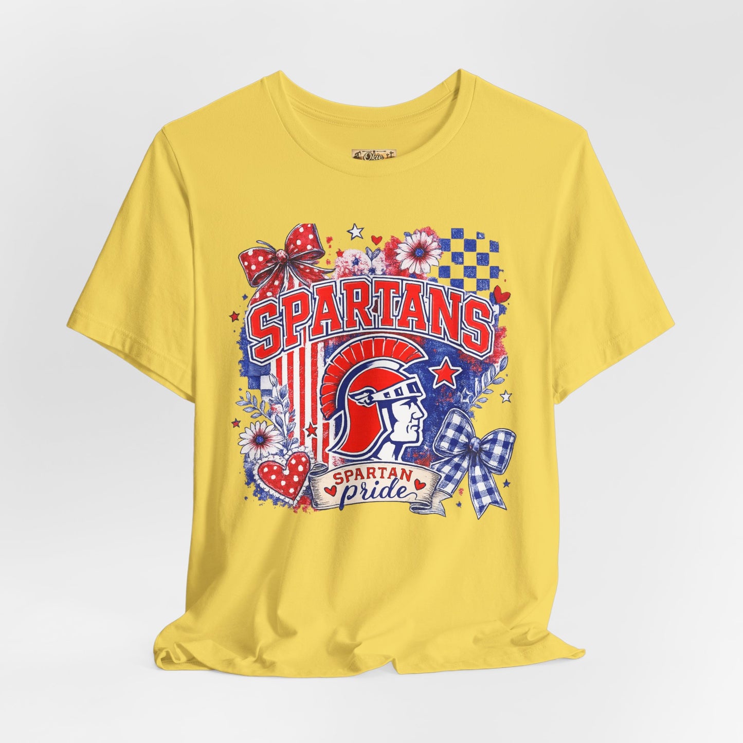 Spartans Pride Graphic Tee — Red, White & Blue School Spirit T-Shirt