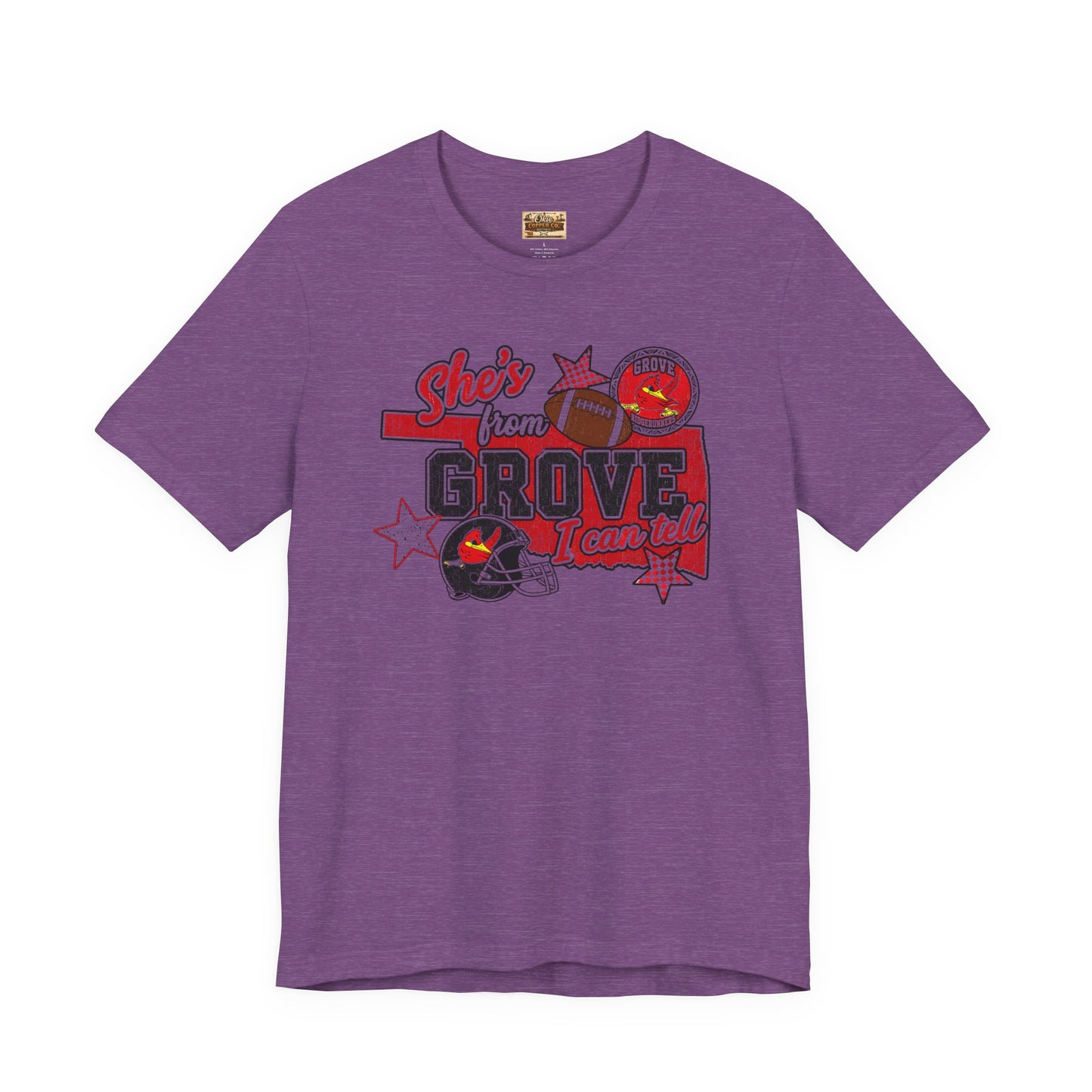 She's From Grove I Can Tell T-Shirt — Grove Football Fan Tee