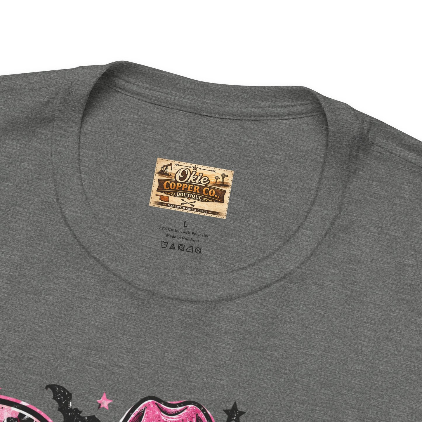 Boo Pink Leopard Ghost Tee — Cute Cowgirl Halloween T-Shirt