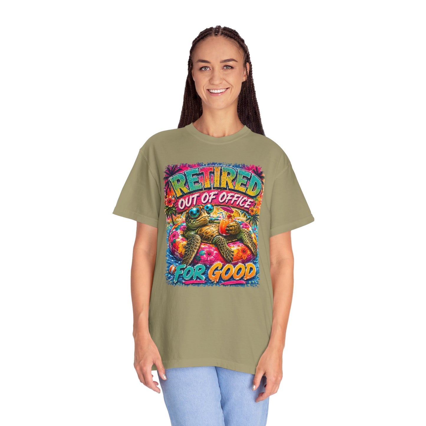 Retired Out of Office For Good T-Shirt — Funny Retirement Turtle Tee