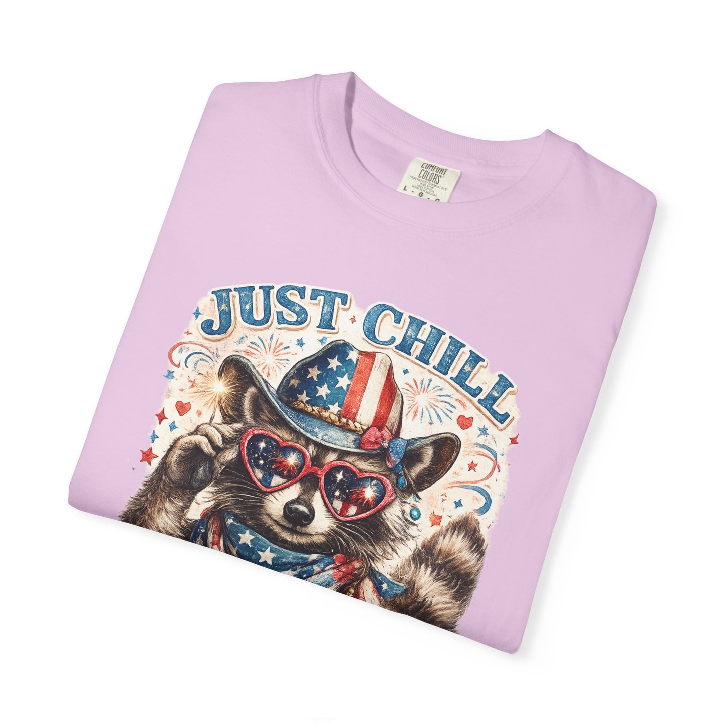 Fourth of July Raccoon T-Shirt — "Just Chill The Fourth Out" Patriotic Tee