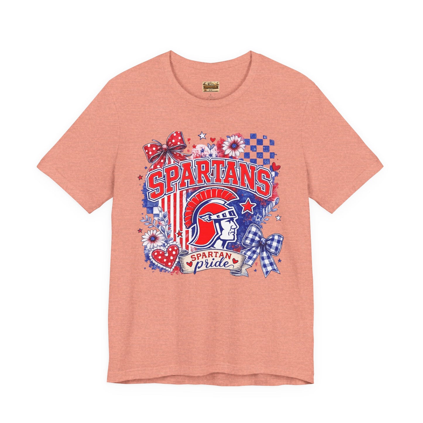 Spartans Pride Graphic Tee — Red, White & Blue School Spirit T-Shirt
