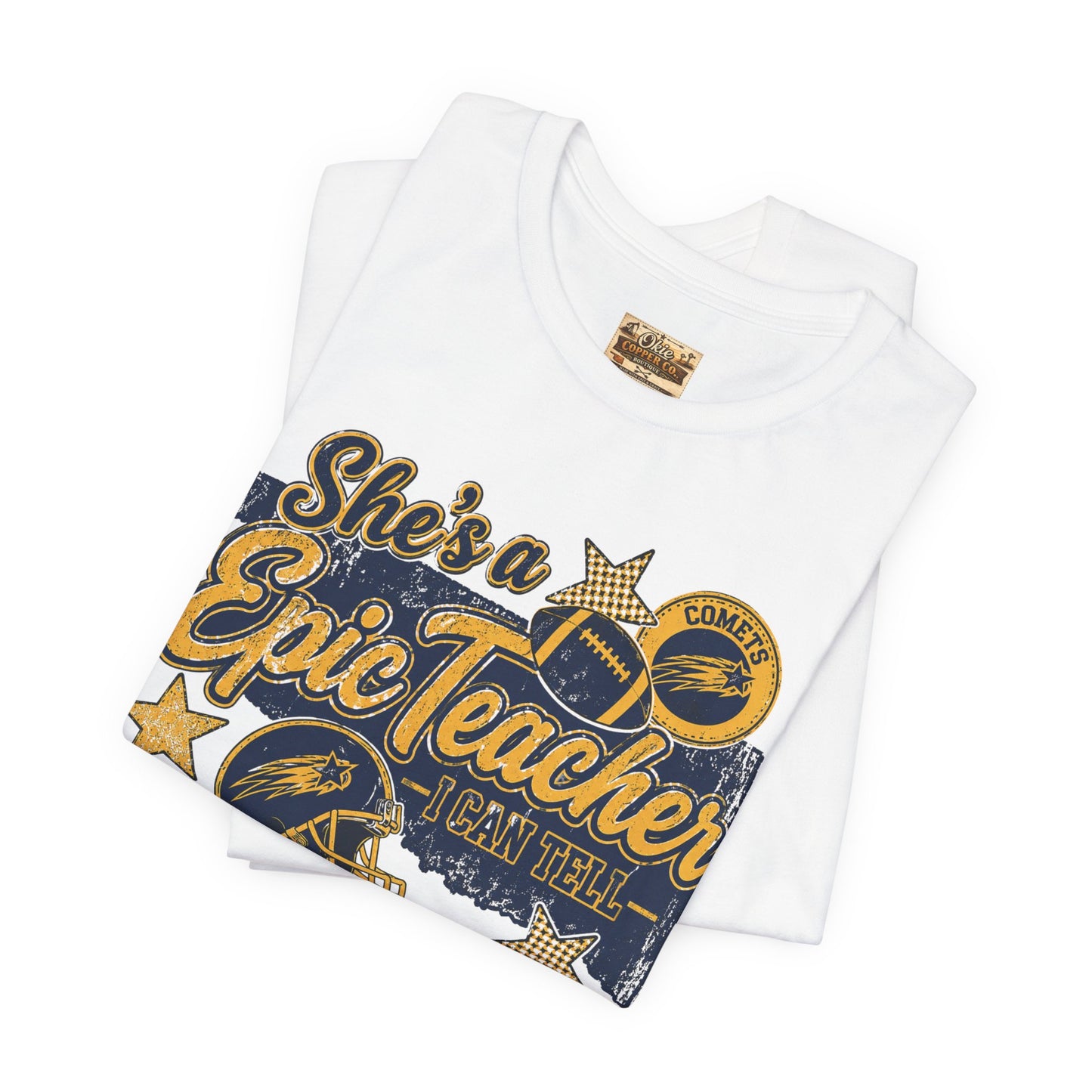 Epic Teacher Football T-Shirt — "She's a Epic Teacher" Coach & School Spirit Tee