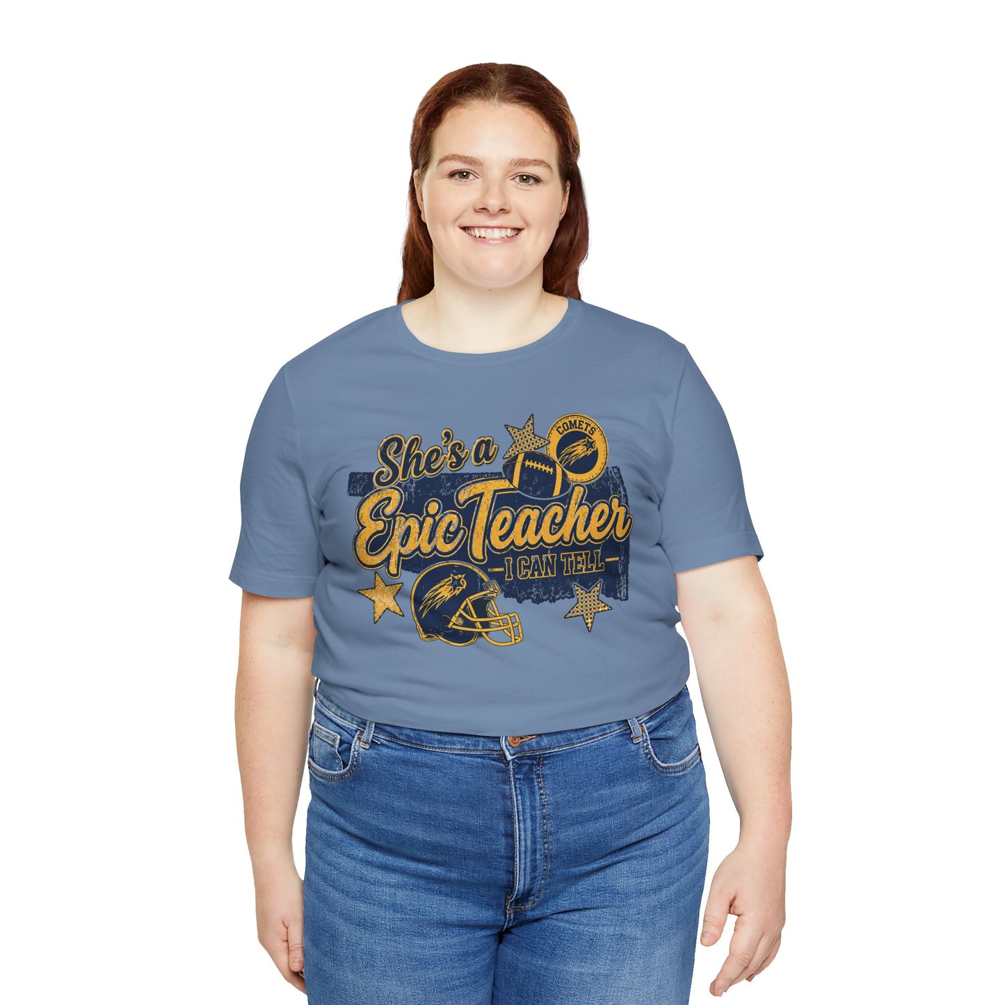 Epic Teacher Football T-Shirt — "She's a Epic Teacher" Coach & School Spirit Tee