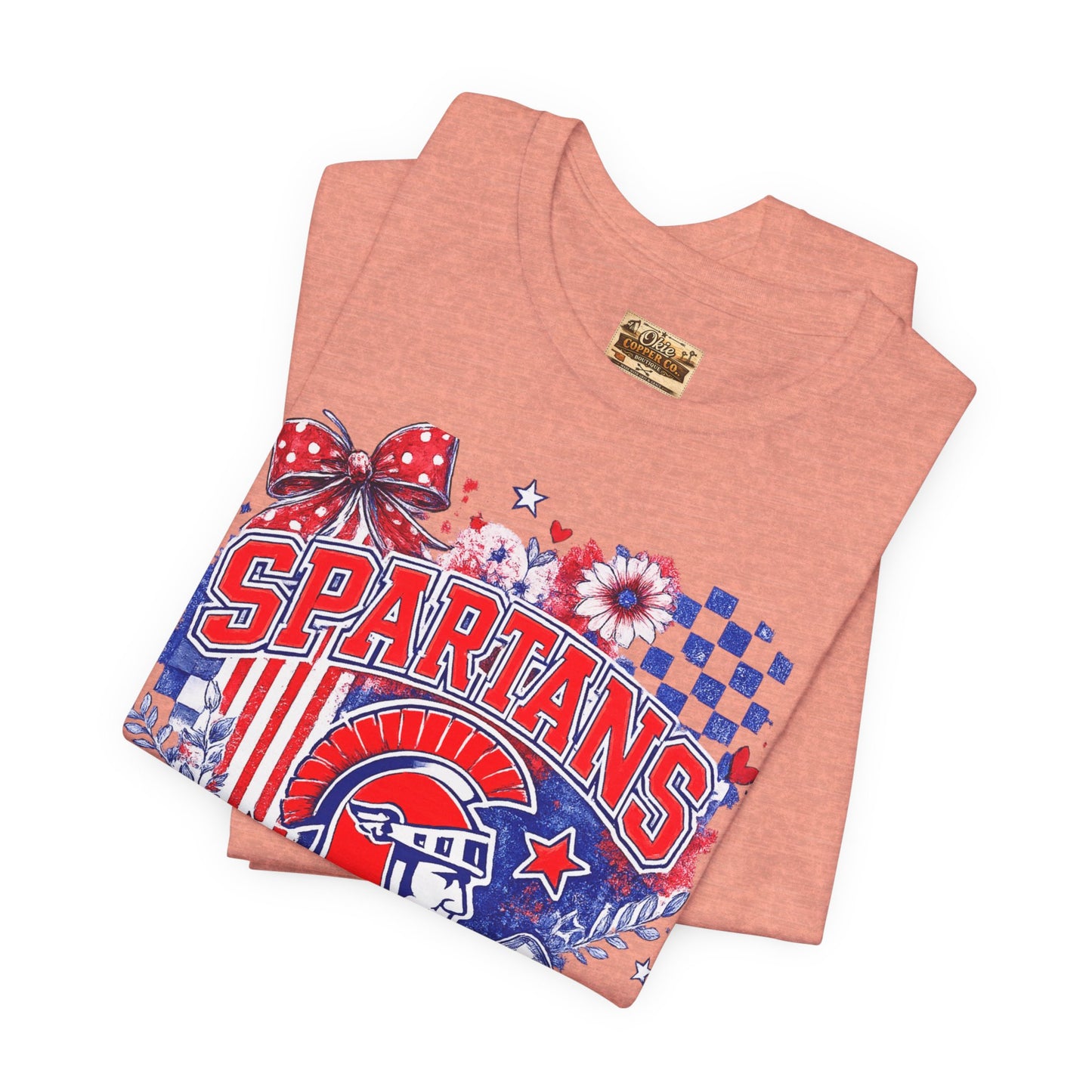 Spartans Pride Graphic Tee — Red, White & Blue School Spirit T-Shirt