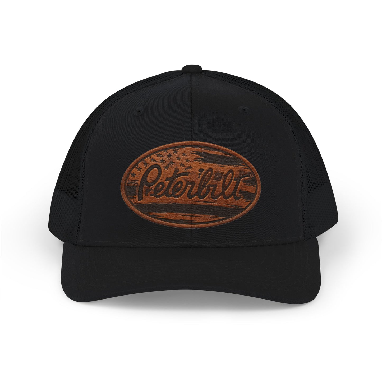 Trucker Cap — Rustic 'Peterbilt' Wood Patch Snapback