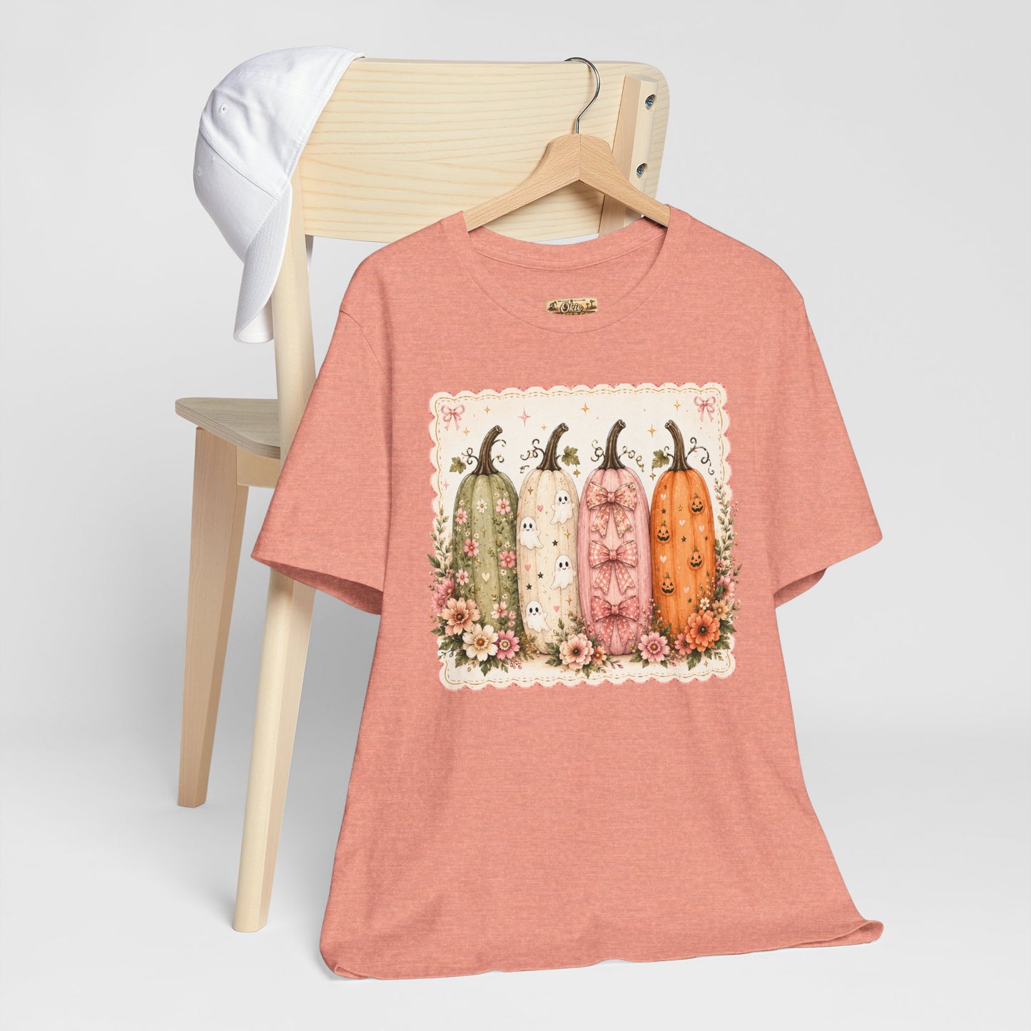 Vintage Floral Pumpkin Tee — Autumn Harvest Graphic T-Shirt