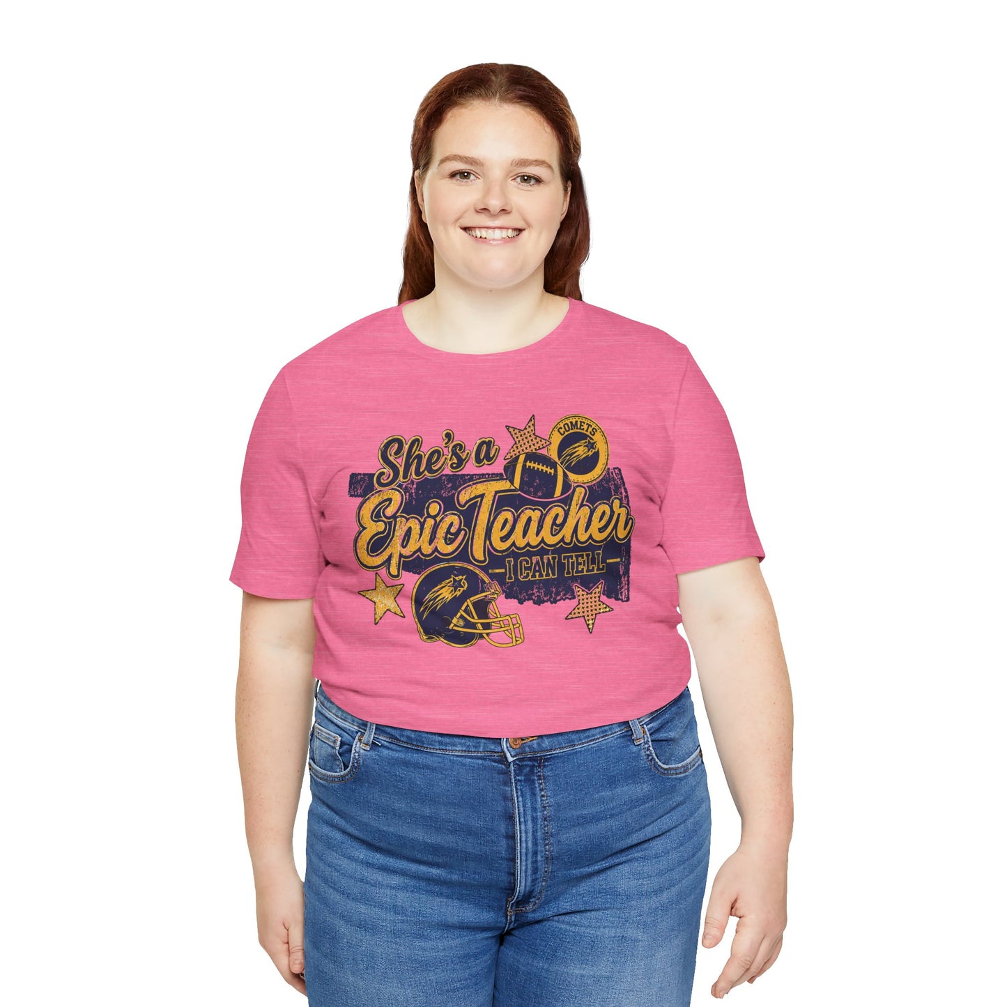 Epic Teacher Football T-Shirt — "She's a Epic Teacher" Coach & School Spirit Tee