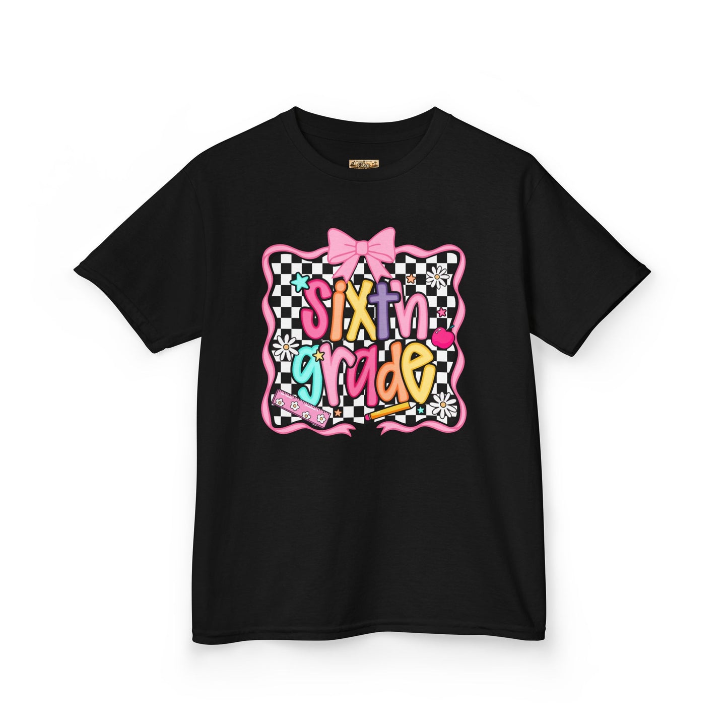Sixth Grade Kids T‑Shirt - Colorful Checkerboard Back-to-School Tee