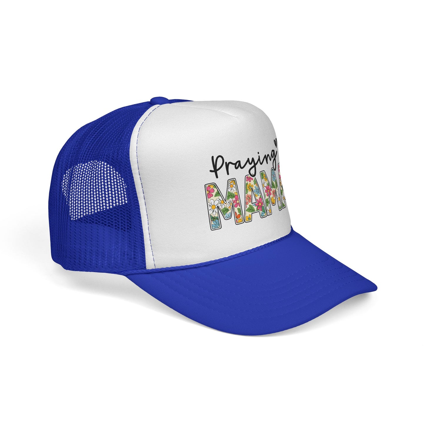 Praying Mama Trucker Hat — Floral ‘Praying Mama’ Mesh Cap for Moms