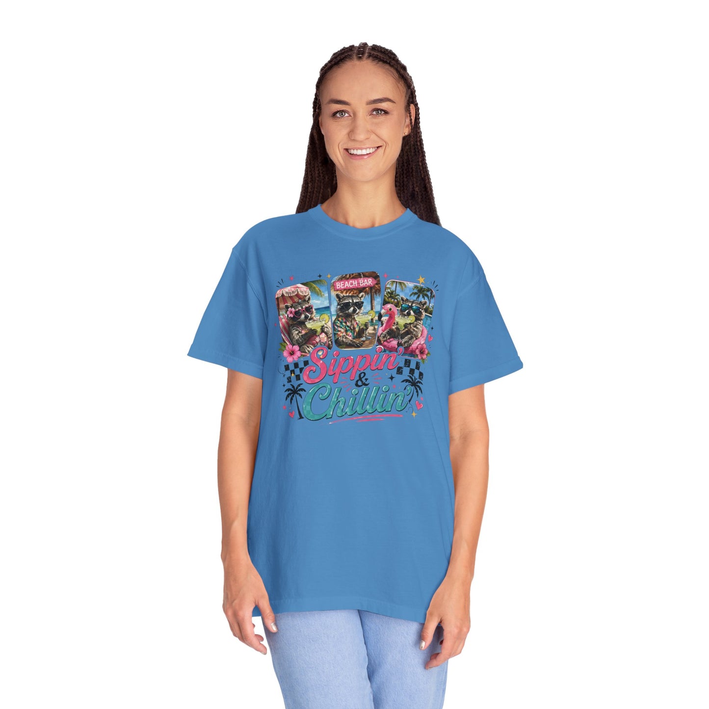 Sippin' & Chillin' T-Shirt — Retro Tropical Drink Graphic Tee