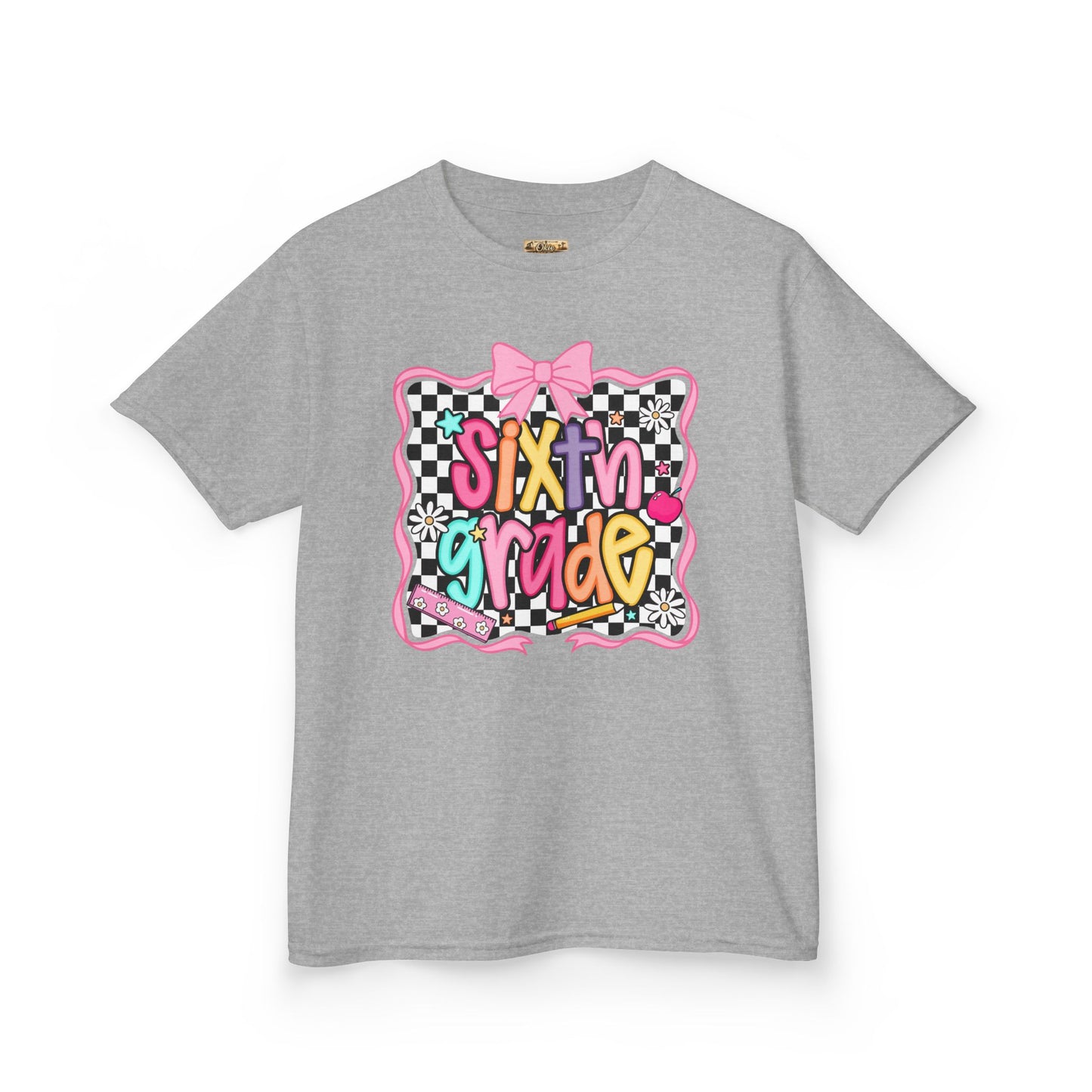 Sixth Grade Kids T‑Shirt - Colorful Checkerboard Back-to-School Tee