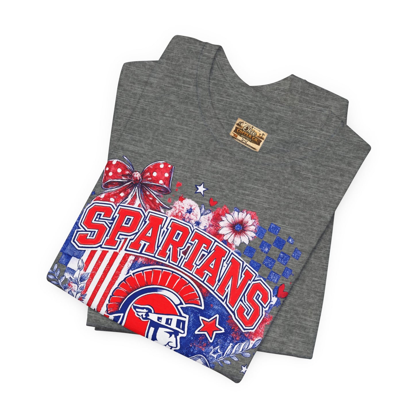 Spartans Pride Graphic Tee — Red, White & Blue School Spirit T-Shirt