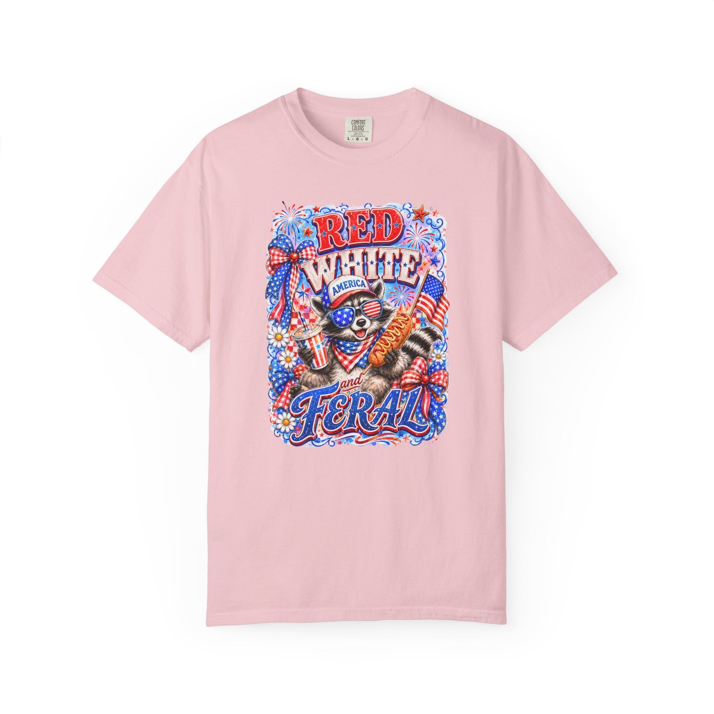 Patriotic "Red White Feral" Graphic T-Shirt