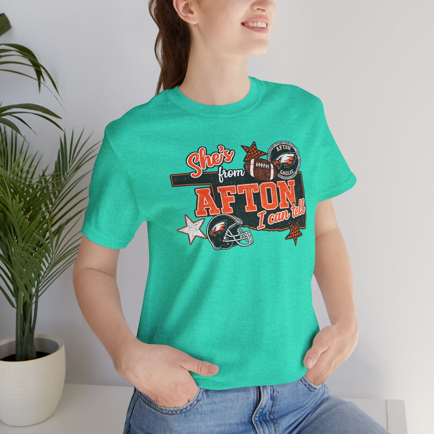 Afton Football Town Retro Graphic Tee — "Shes from Afton I can too"