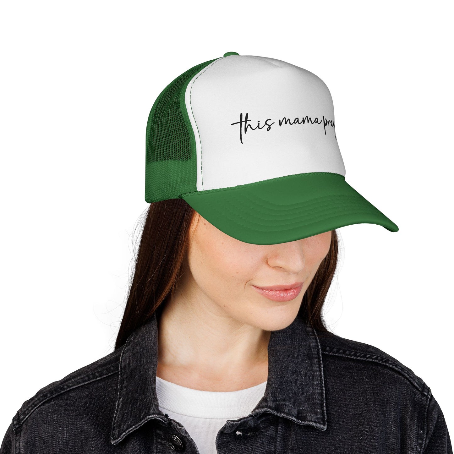 This Mama Prays Trucker Cap — Religious Mom Prayer Hat