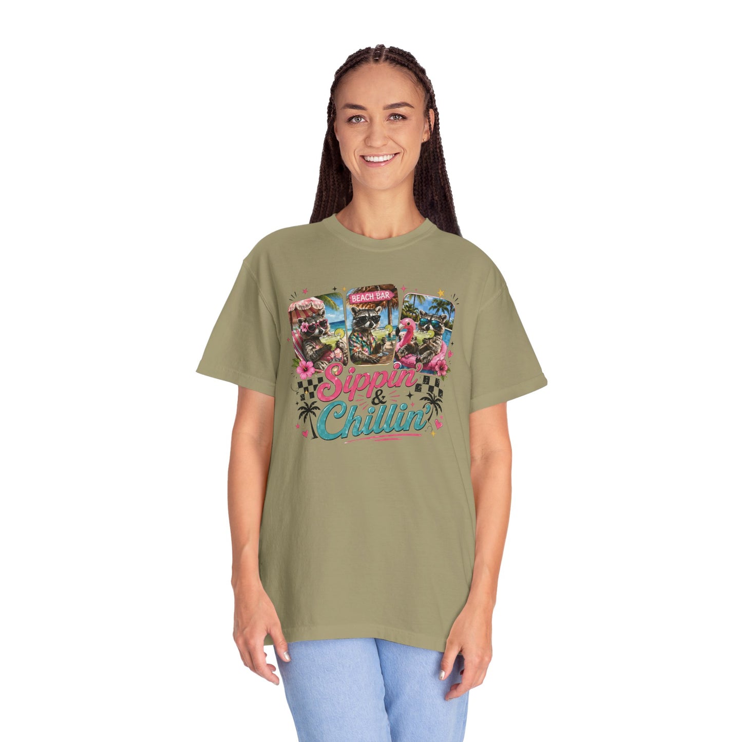 Sippin' & Chillin' T-Shirt — Retro Tropical Drink Graphic Tee