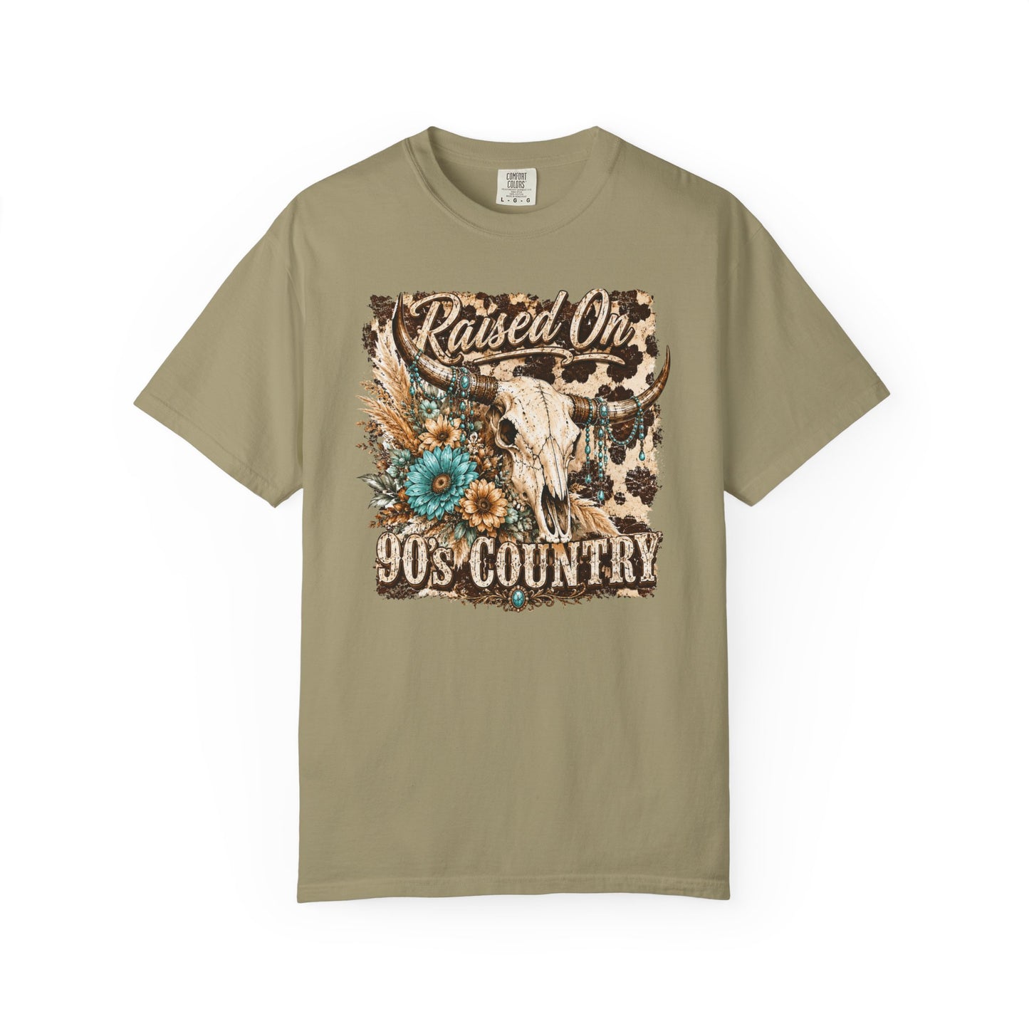 Raised On 90s Country T-Shirt — Vintage Cow Skull Western Tee