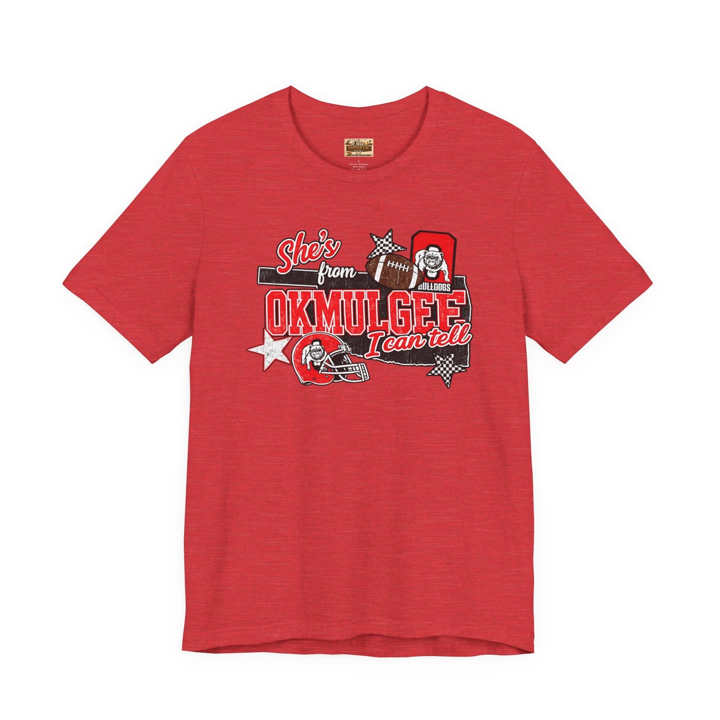 Okmulgee Cardinals Football Tee — She’s From Okmulgee Design