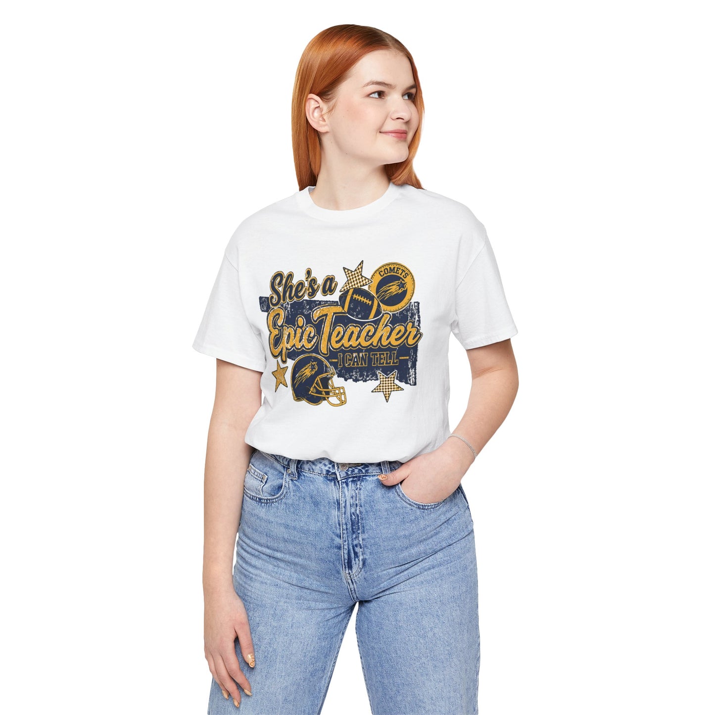 Epic Teacher Football T-Shirt — "She's a Epic Teacher" Coach & School Spirit Tee