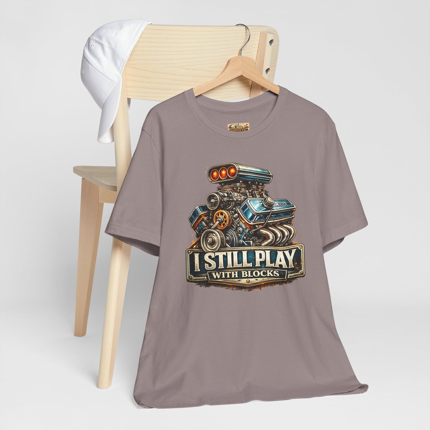 Engine Graphic Tee — "I Still Play With Blocks" Car Lover T-Shirt