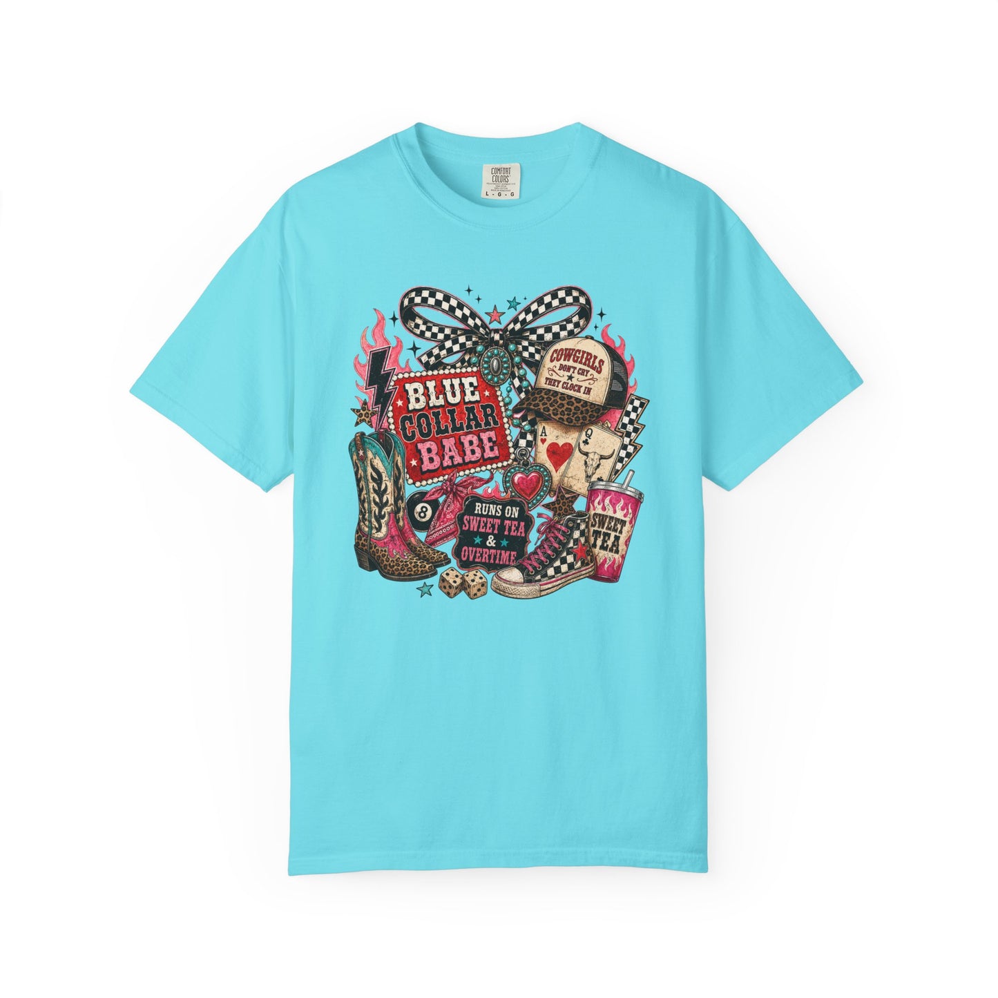Blue Collar Babe T-Shirt — Retro Cowgirl Graphic Tee