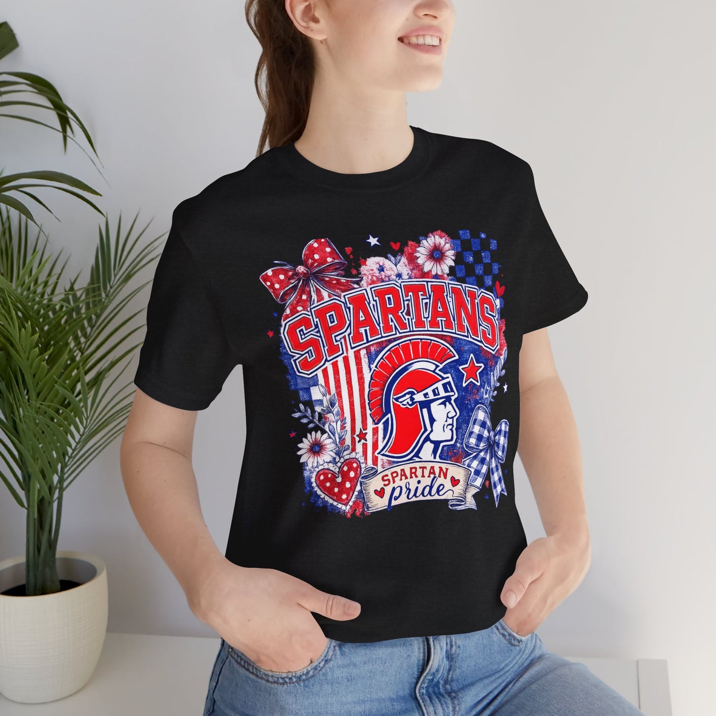 Spartans Pride Graphic Tee — Red, White & Blue School Spirit T-Shirt