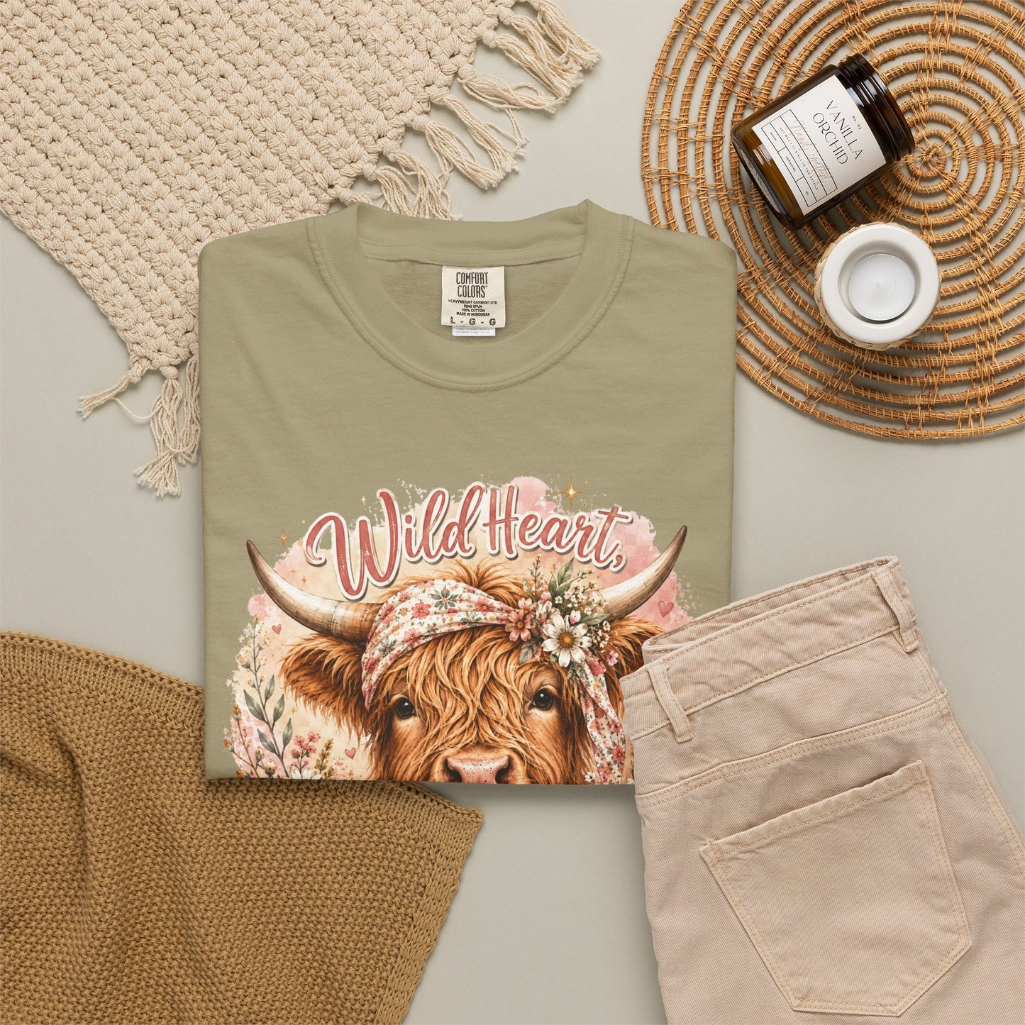 T-Shirt — “Wild Heart, Soft Soul” Highland Cow Graphic Tee