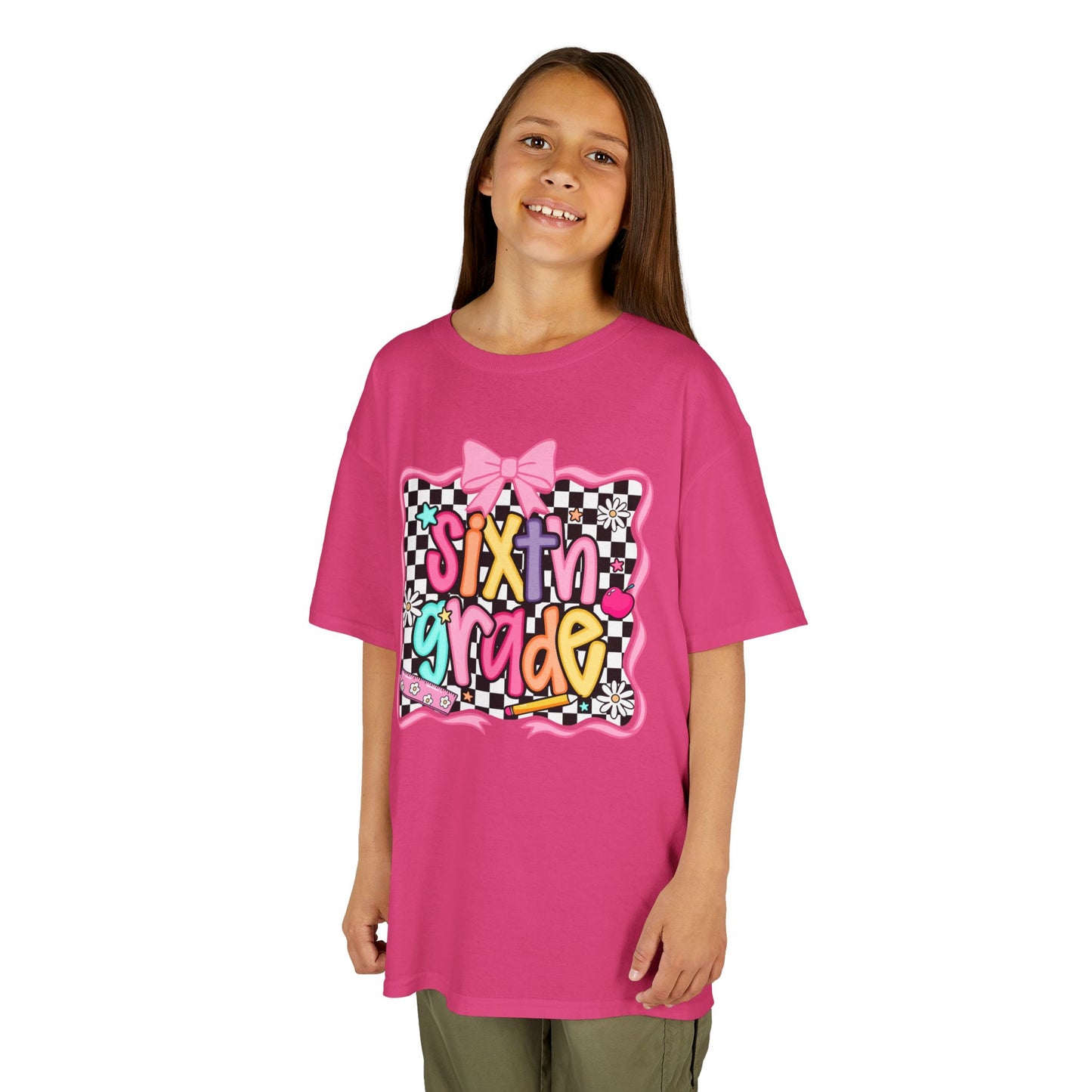 Sixth Grade Kids T‑Shirt - Colorful Checkerboard Back-to-School Tee