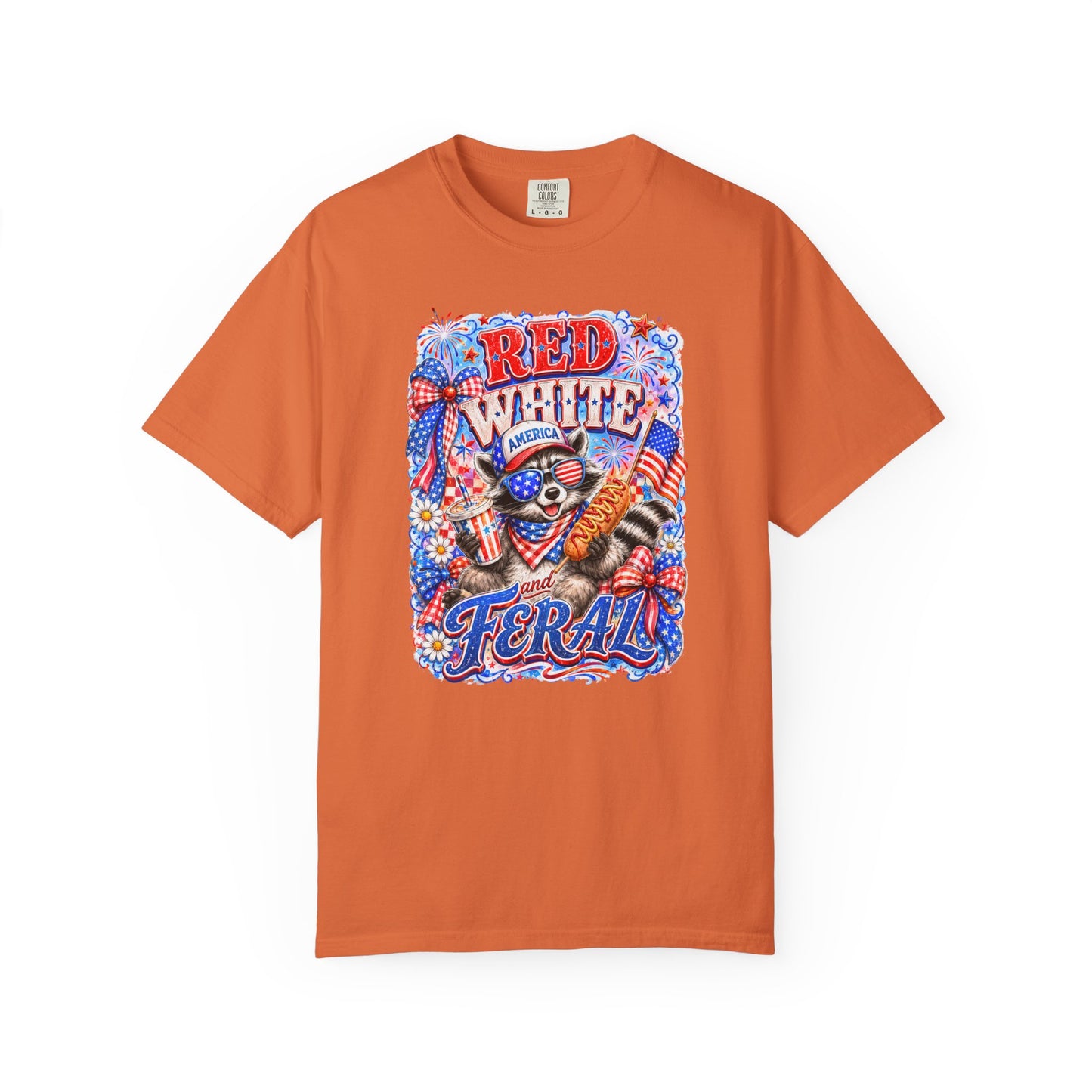 Patriotic "Red White Feral" Graphic T-Shirt
