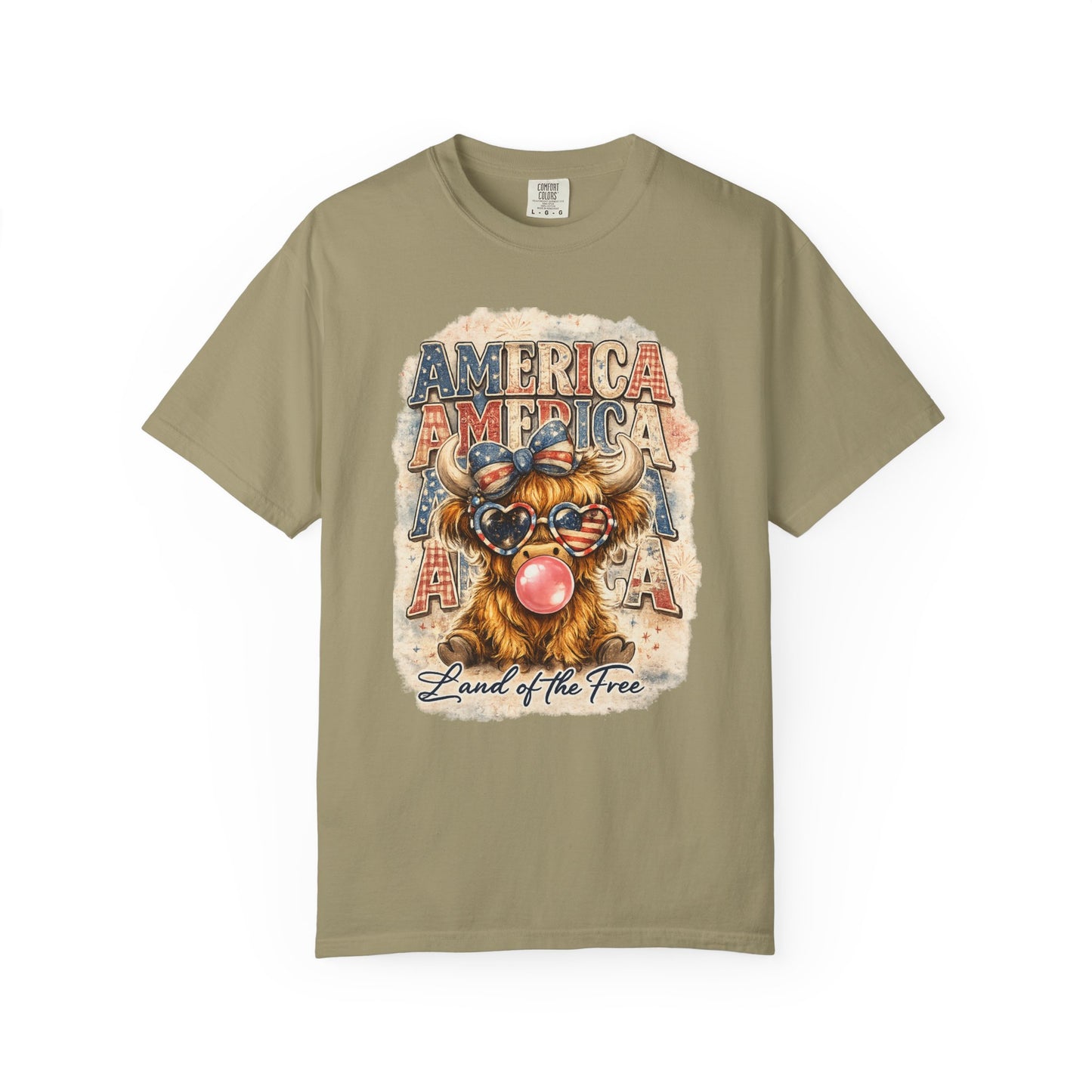 America Bulldog Graphic T-Shirt — "America" "Land of the Free" Patriotic Tee