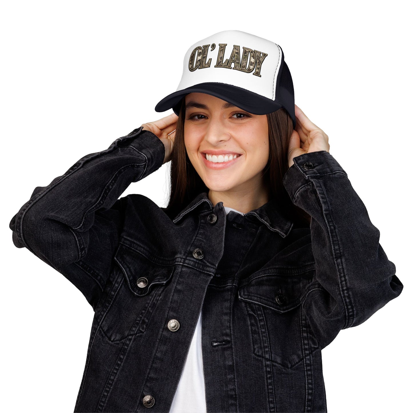 Ol' Lady Trucker Hat — Vintage Rustic Foam Cap for Country Style