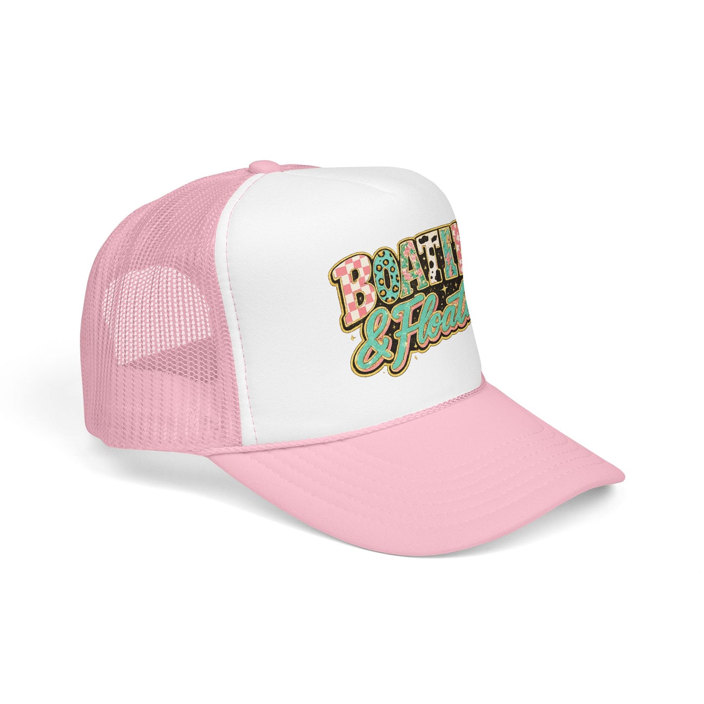 Boatin' & Floatin' Trucker Hat — Retro Floral Pool/Beach Foam Cap